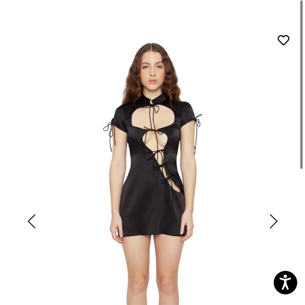 Danielle Guizio Black tie up mini dress